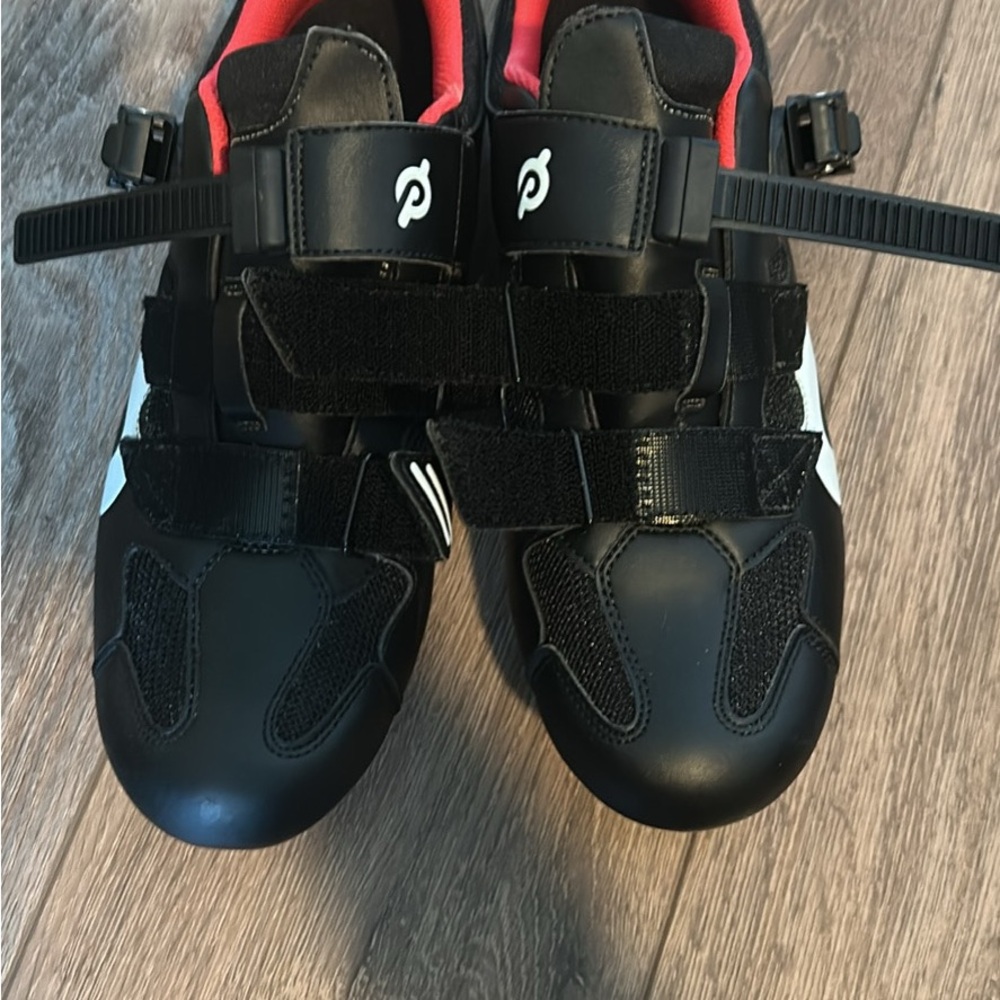 Peloton Black and Red Cycling Shoes